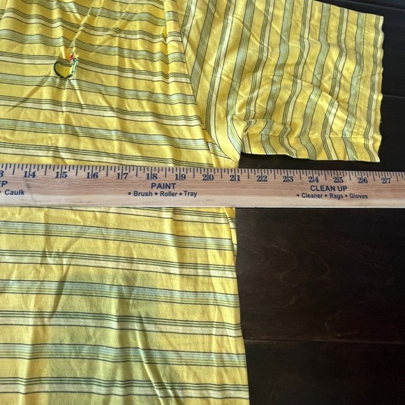 Masters Clubhouse Collection‎ Polo Shirt Yellow Green Striped Mens Size Medium - Picture 5 of 5